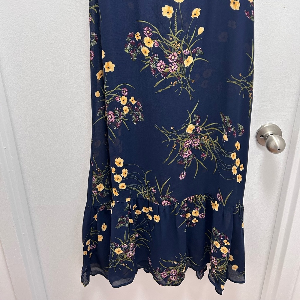 Reformation Navy Floral Midi Nikita Dress - Picture 7 of 9